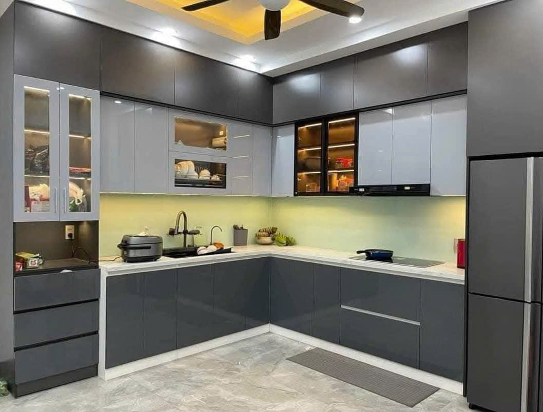 Công trình Tủ bếp nhựa Acrylic nhà Chị Duyên Hải Dương
