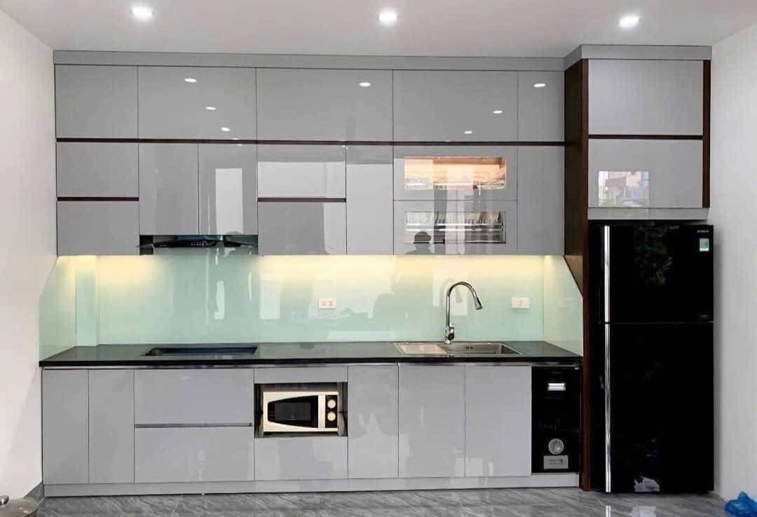 Công trình tủ bếp nhựa Acrylic nhà Em Linh Hà Nội