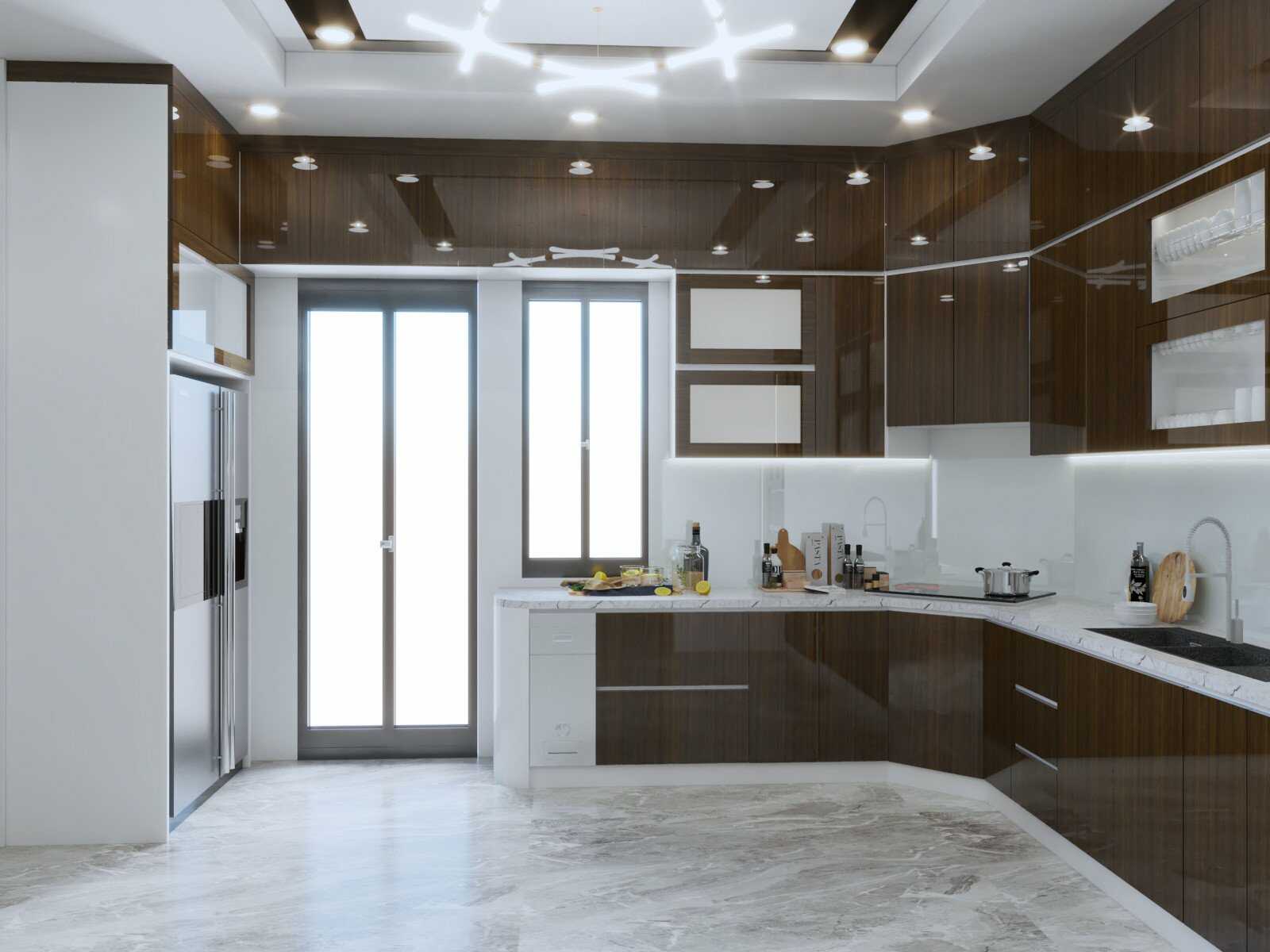 Tủ bếp thùng nhựa picomat, cánh nhựa Acrylic Chị Hương- Đông Anh- Hà Nội