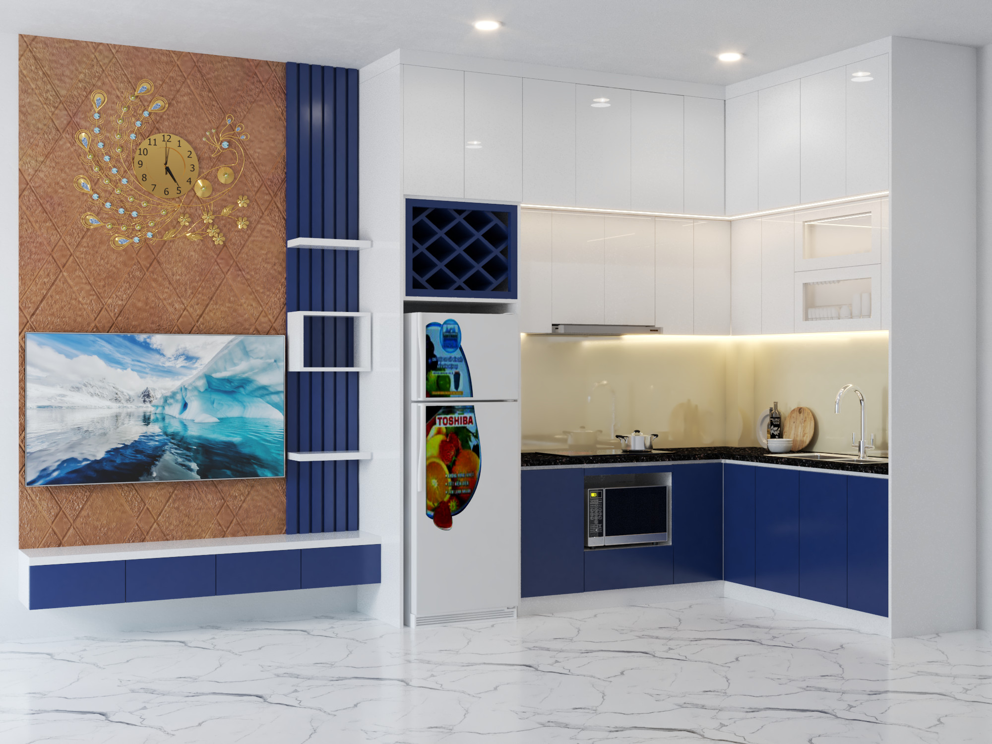 Tủ bếp Acrylic Em Đào -Thanh Trì