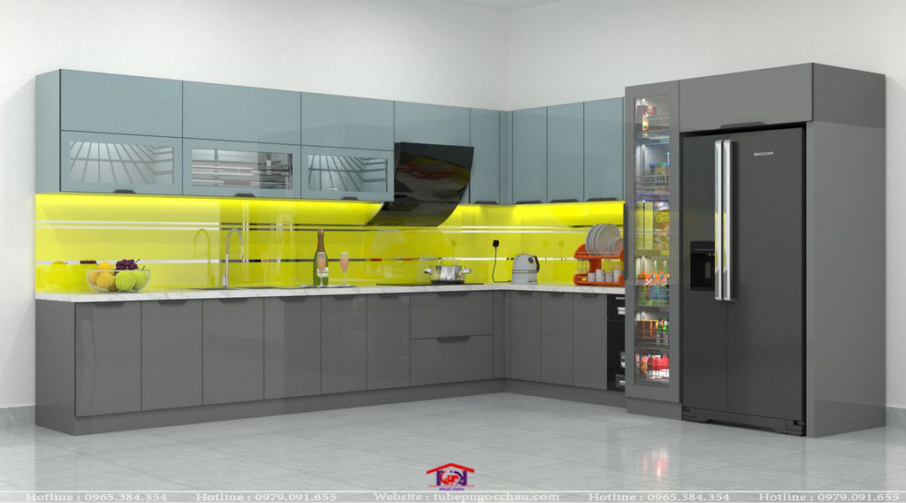 Tủ bếp inox 304 cánh kính CK05