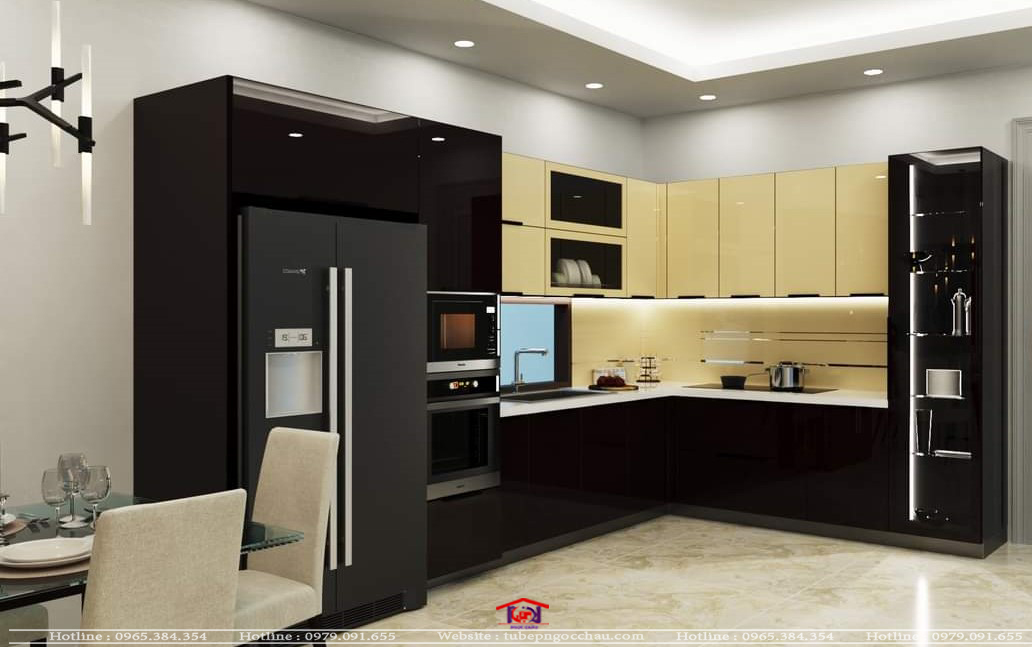 Tủ bếp inox 304 cánh kính CK06