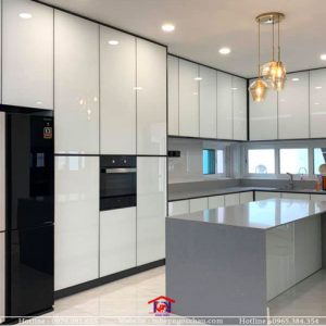 Tủ bếp inox cánh kính CK03