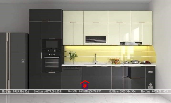 Tủ bếp inox 304  cánh kính CK16