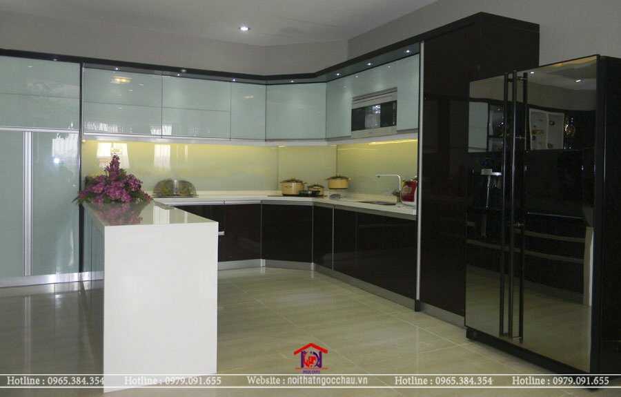 Tủ bếp inox cánh kính CK03