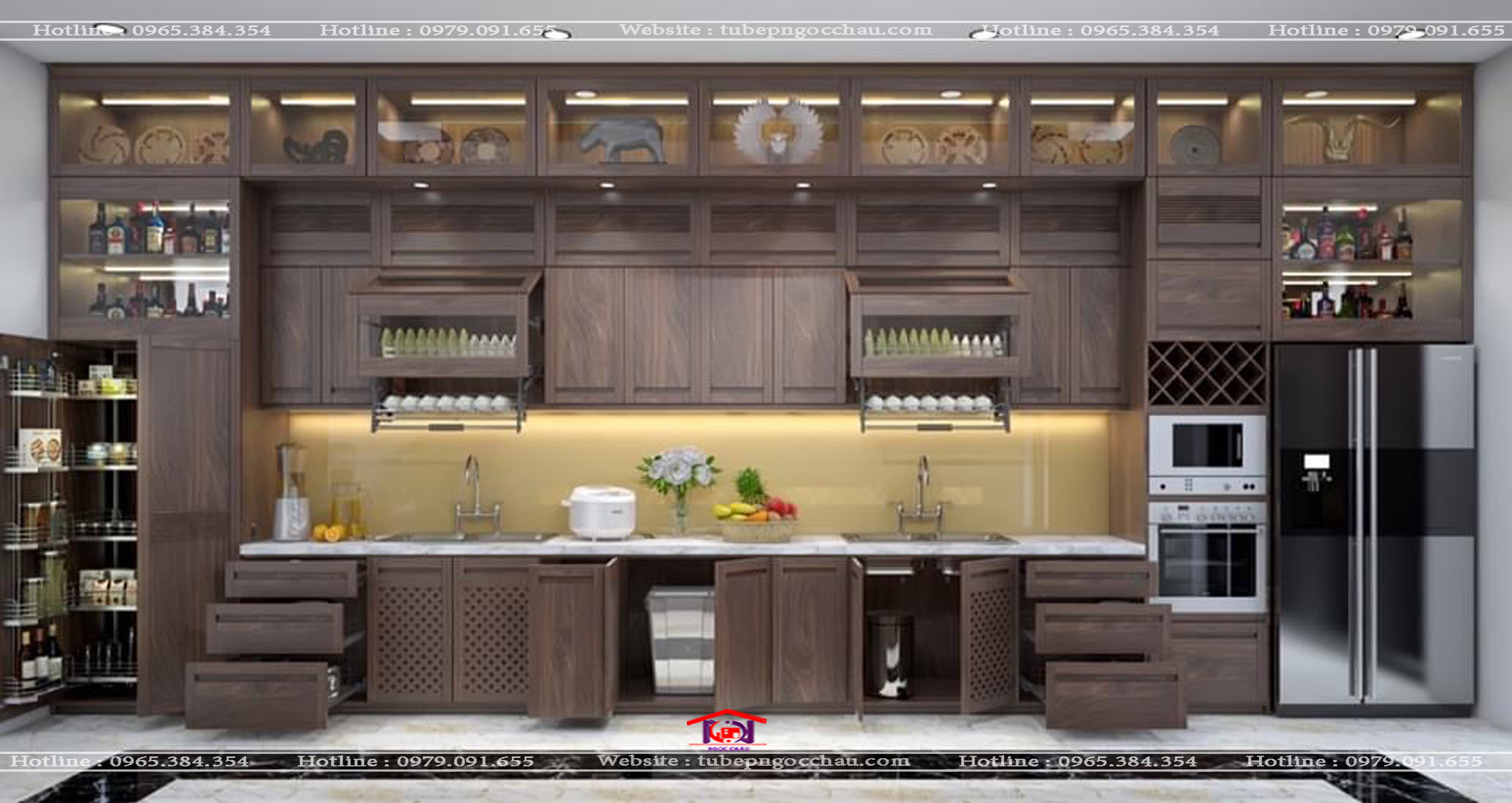 Tủ bếp gỗ Óc Chó 26