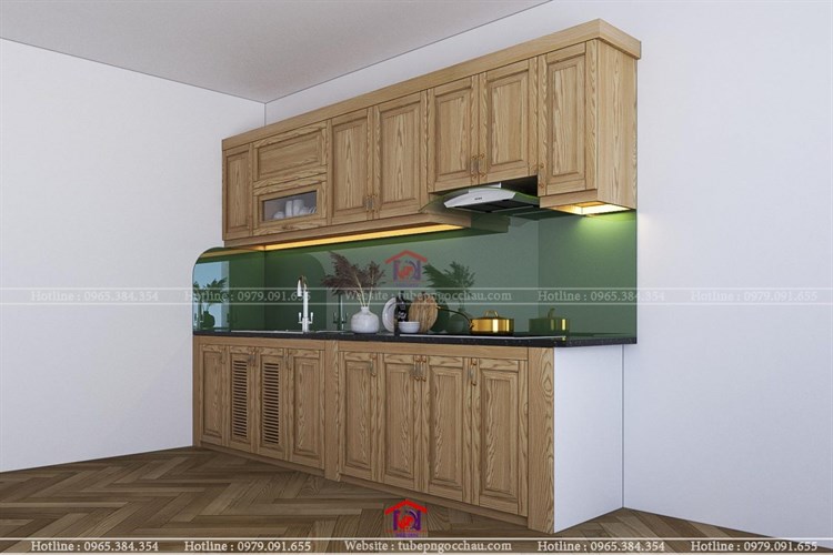 Tủ bếp gỗ Sồi Nga 3
