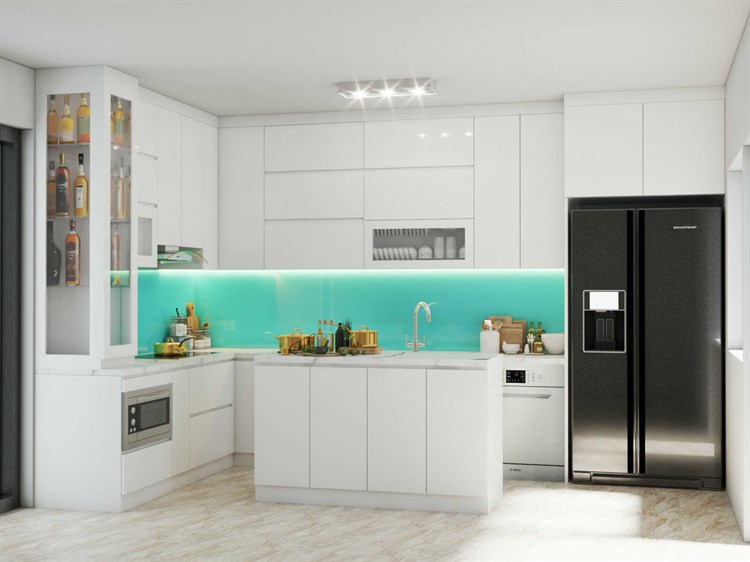 Tủ bếp acrylic AC34