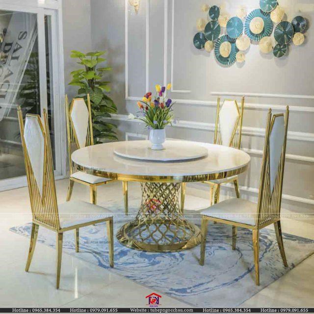 Bàn ăn mạ PVD -09