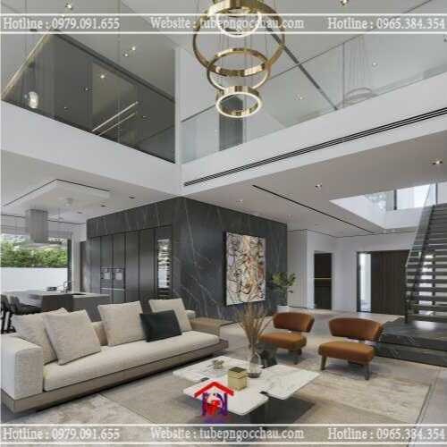 Mẫu nội thất phòng khách nhà biệt thự 