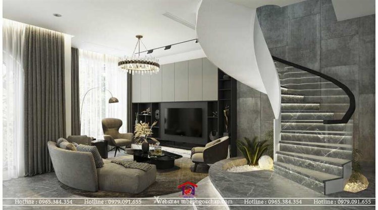 Mẫu thiết kế phòng khách nhà phố Hà Nội