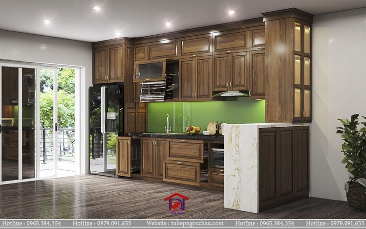 Tủ bếp gỗ Óc Chó 15