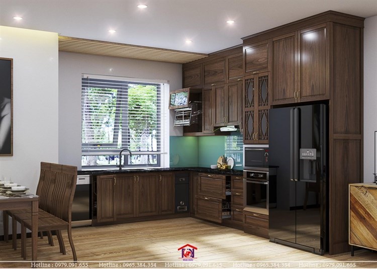 Tủ bếp gỗ Óc Chó 16