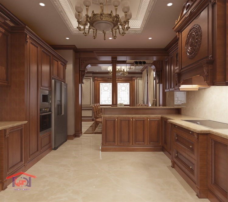 TỦ BẾP GÕ ĐỎ PACHY  5