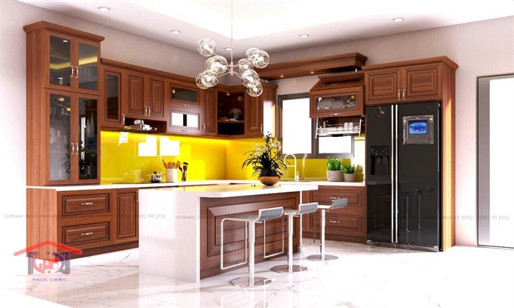 TỦ BẾP GÕ ĐỎ PACHY  20