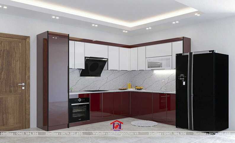 Tủ bếp inox 304 cánh kính CK24