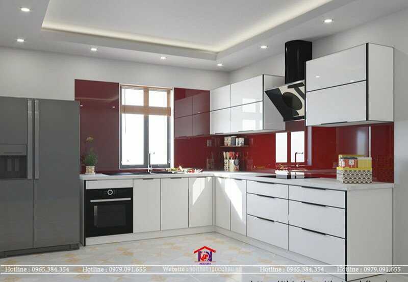 Tủ bếp inox 304 cánh kính CK25