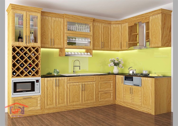 Tủ bếp gỗ Sồi Nga 13