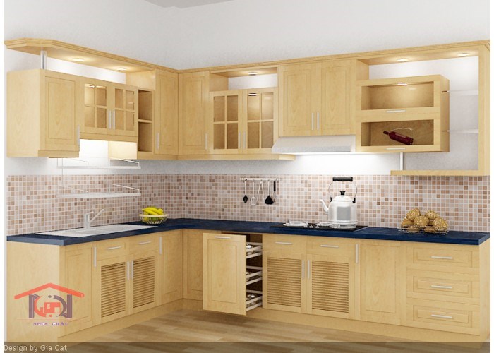 Tủ bếp gỗ Sồi Nga 4