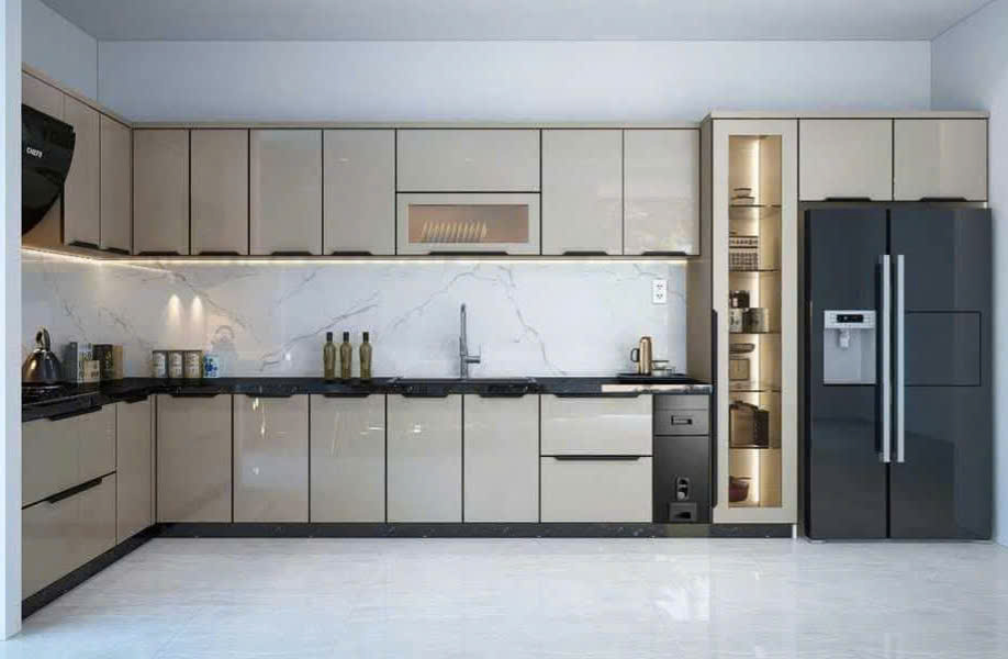 Tủ bếp inox 304  cánh kính CK30