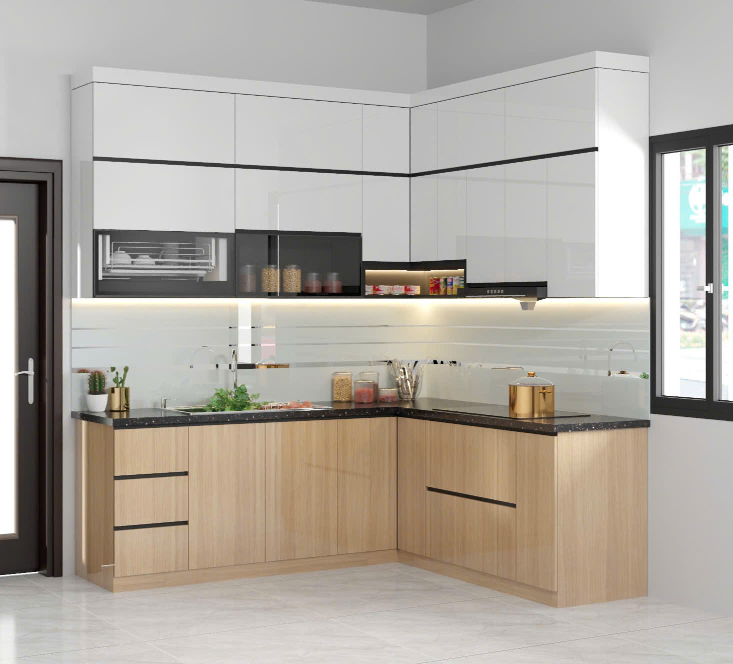 Tủ bếp melamine TL49