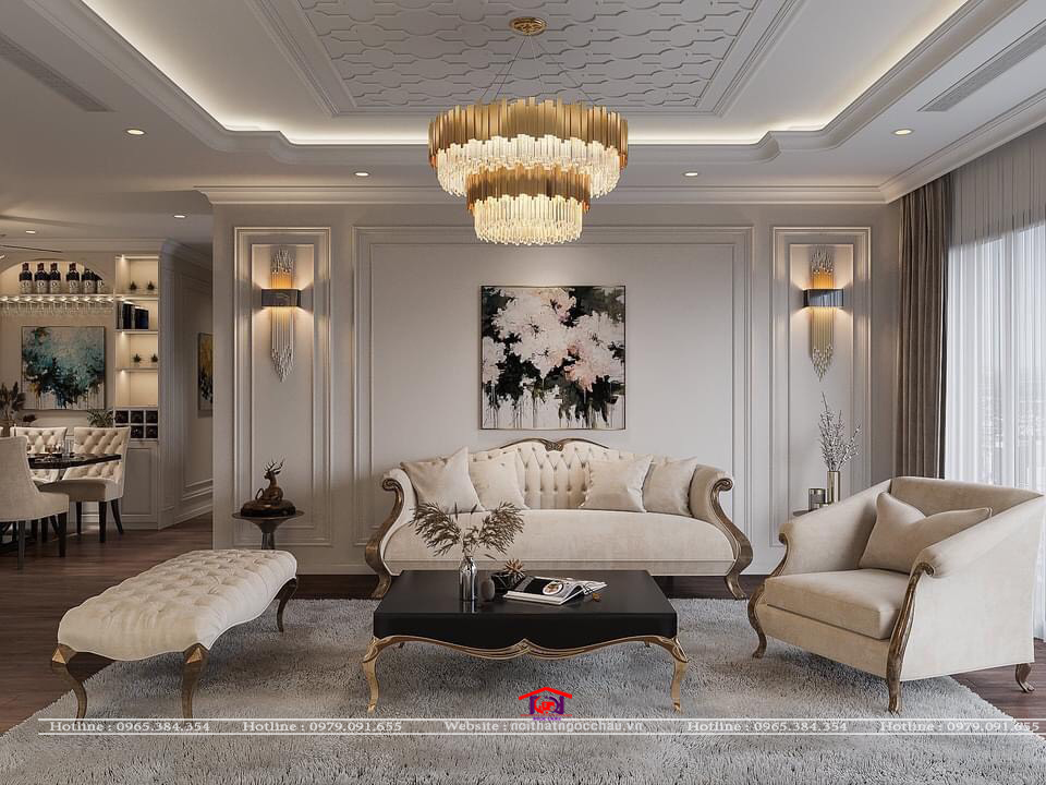 Thiết kế chung cư tân cổ điển 3 phòng ngủ