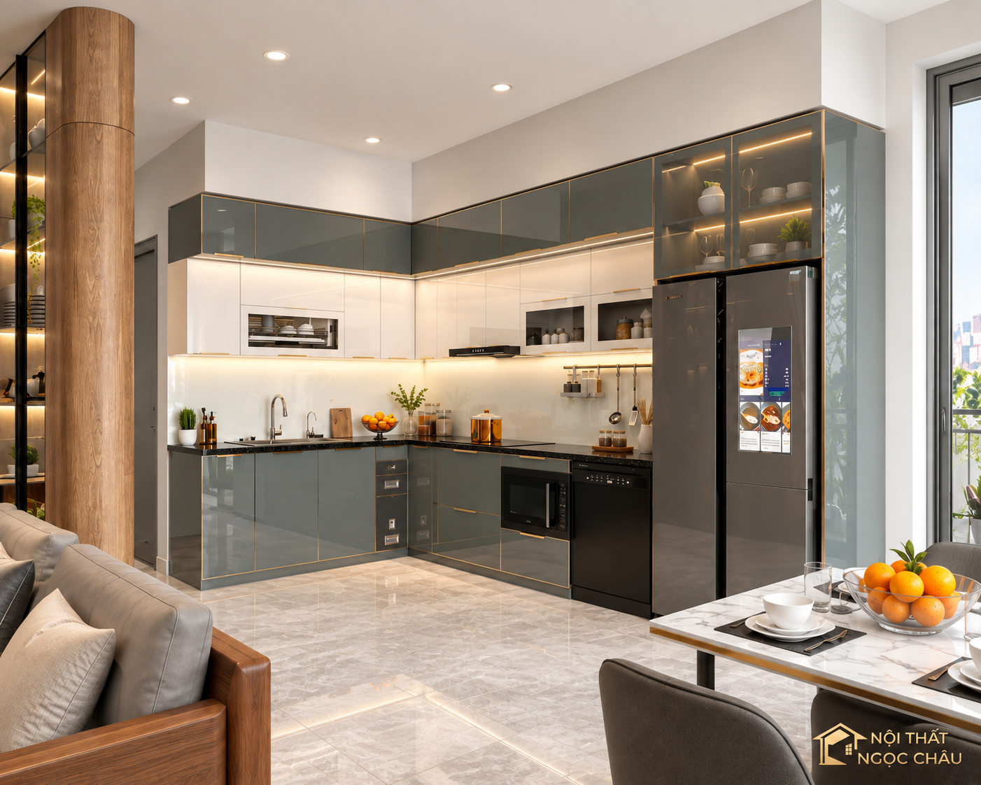 Tủ bếp inox Anh Dũng cầu diễn
