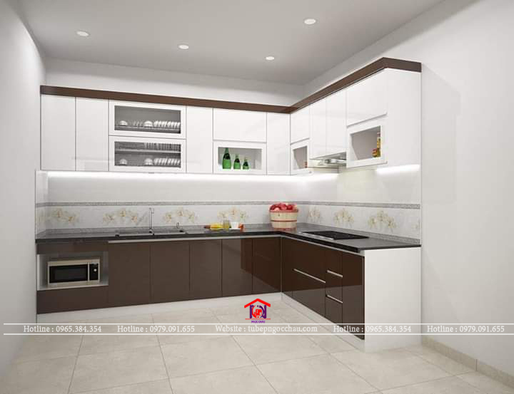 Tủ bếp acrylic MDF An Cường 73