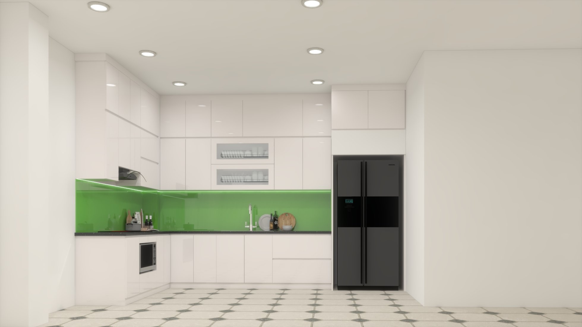 Tủ bếp Acrylic chị Bống -Hoàng Văn Thụ