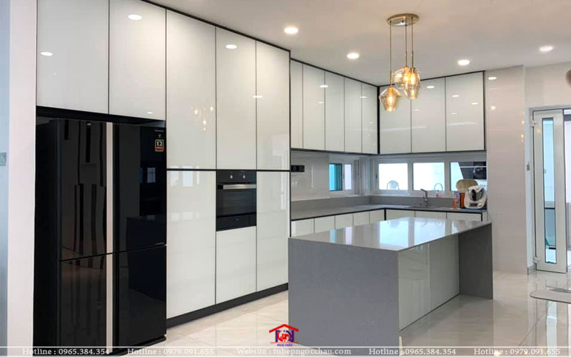 Tủ bếp inox 304 cánh kính CK09