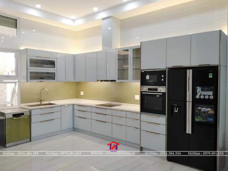 Tủ bếp inox 304 cánh kính CK15