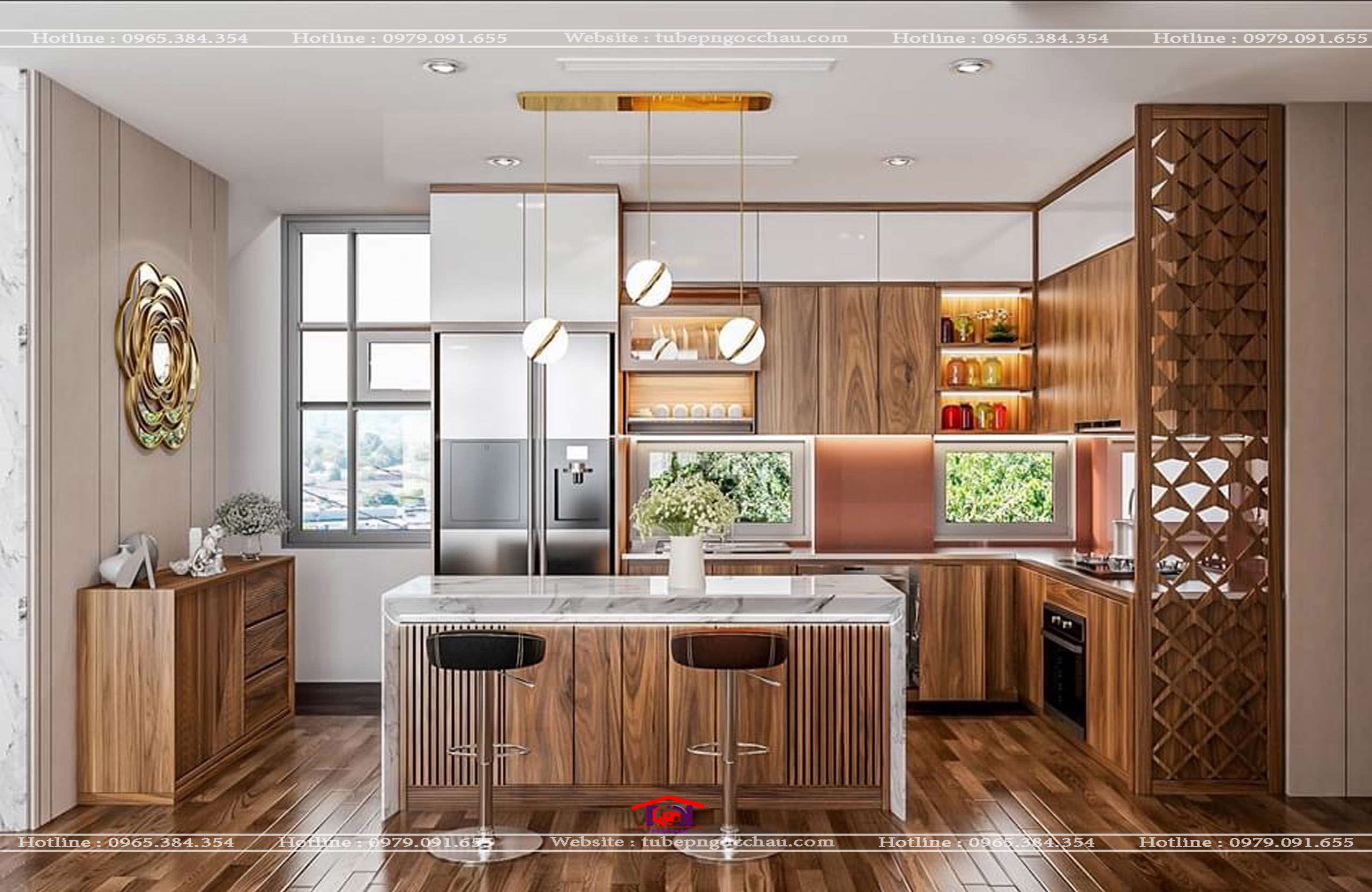 Tủ bếp gỗ Óc Chó 25