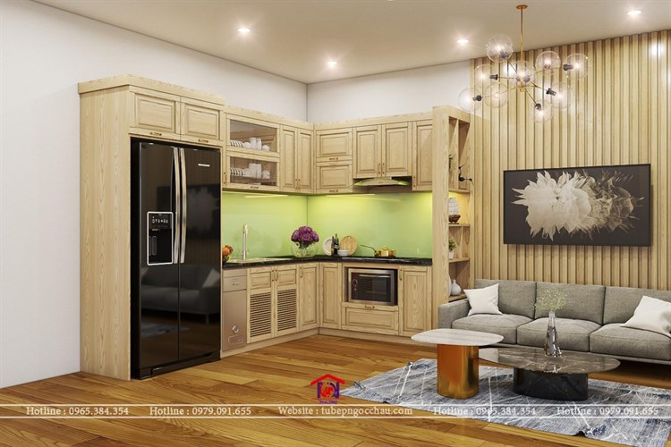 Tủ bếp gỗ Sồi Nga 24