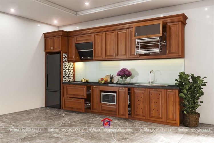 Tủ bếp gỗ sồi Mỹ 17