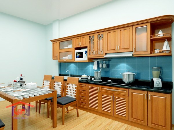 Tủ bếp gỗ sồi Mỹ 2