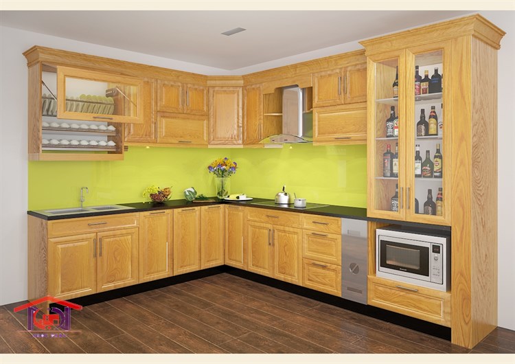 Tủ bếp gỗ Sồi Nga 11