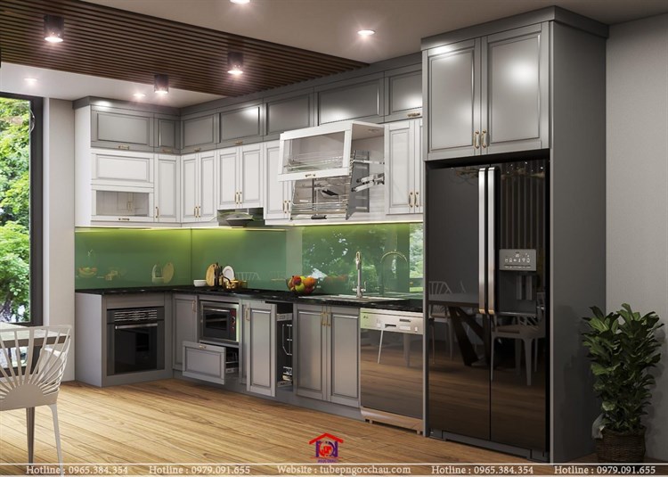 Tủ bếp gỗ Sồi Nga 9