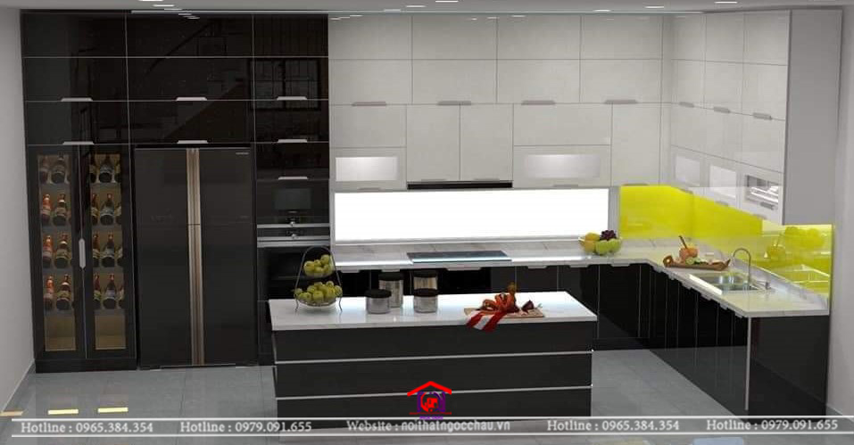 Tủ bếp inox 304 cánh kính CK10