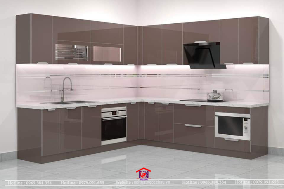 Tủ bếp inox 304 cánh kính CK11