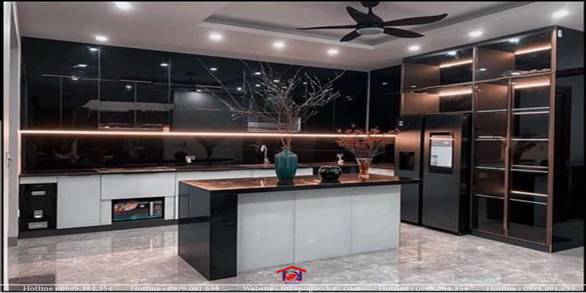 Tủ bếp inox 304 cánh kính CK13