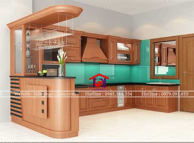 Tủ bếp gỗ sồi Mỹ 15