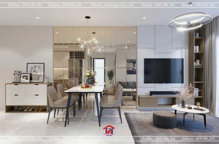 Mẫu phòng khách Chung cư Vinhomes Long Biên, Hà Nội- Chị Nga