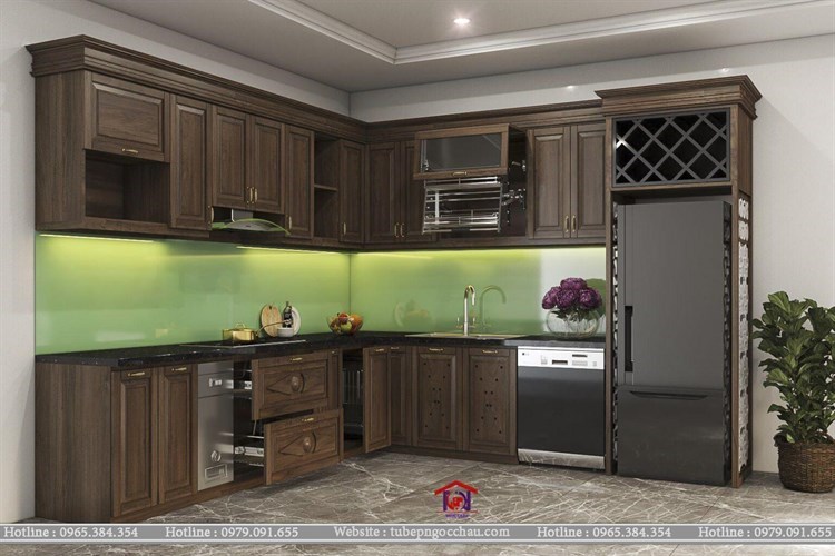 Tủ bếp gỗ Óc Chó 14