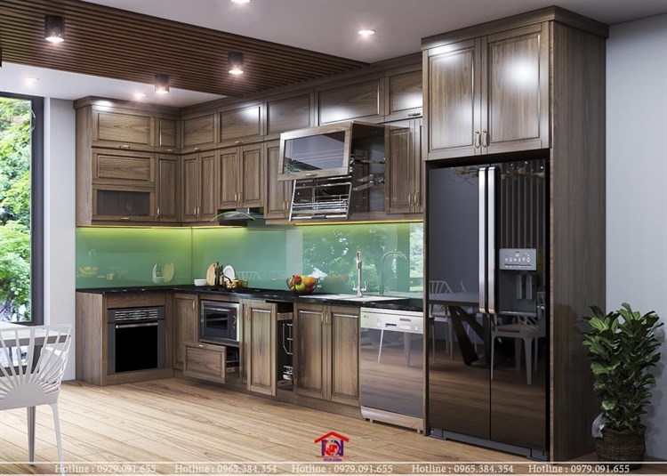 Tủ bếp gỗ Óc Chó 17