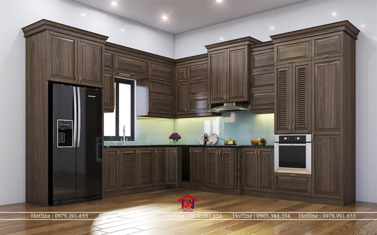 Tủ bếp gỗ Óc Chó 19