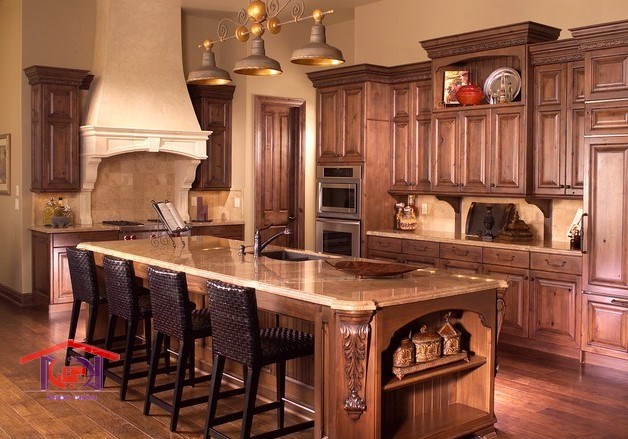 TỦ BẾP GÕ ĐỎ PACHY 3