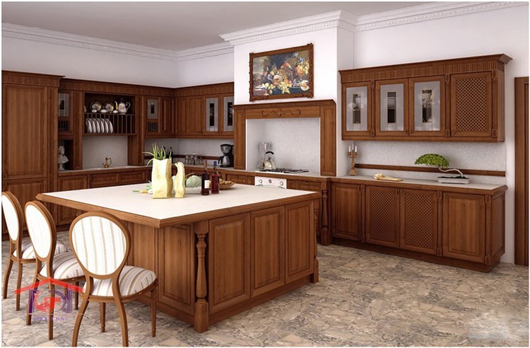 TỦ BẾP GÕ ĐỎ PACHY 10