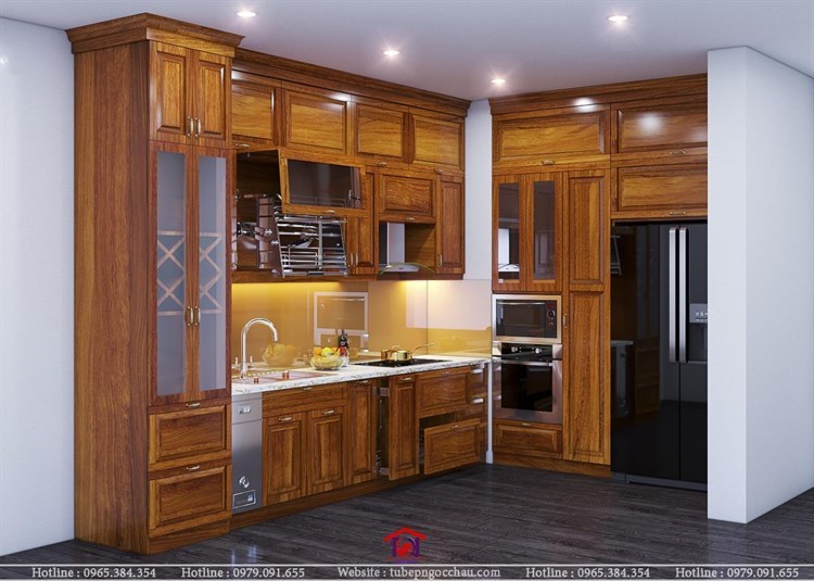 TỦ BẾP GÕ ĐỎ PACHY 21