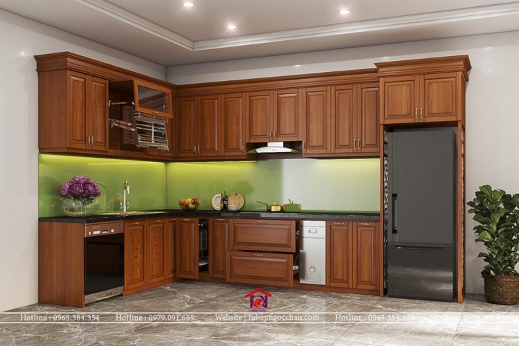 Tủ bếp gỗ xoan đào 21