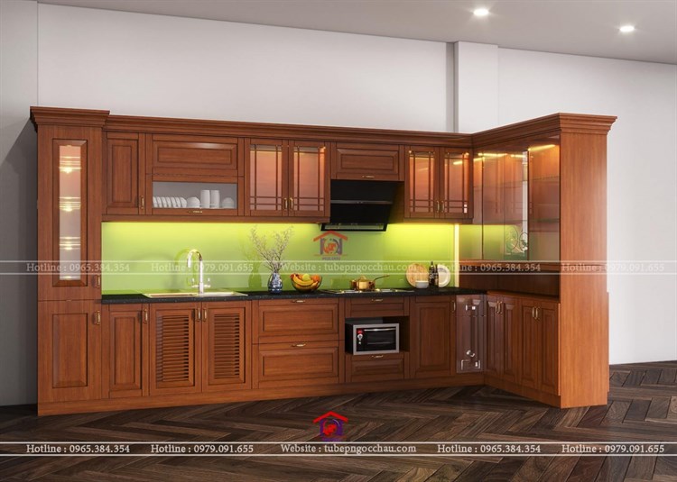 Tủ bếp gỗ xoan đào 22